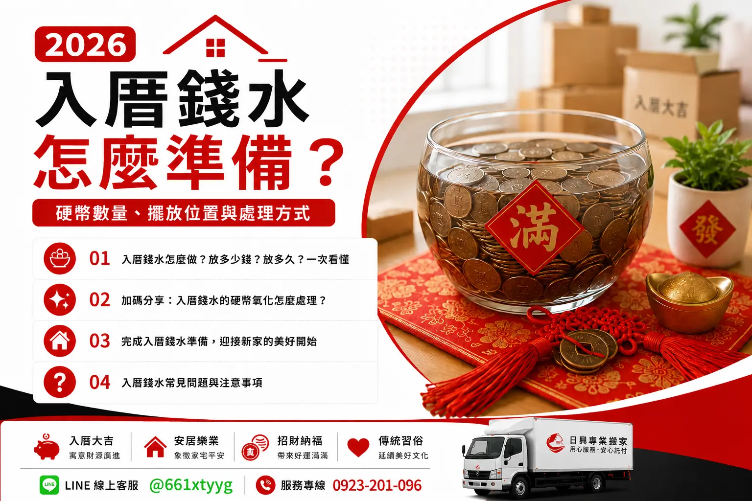 2026 入厝錢水怎麼準備？硬幣數量、擺放位置與處理方式