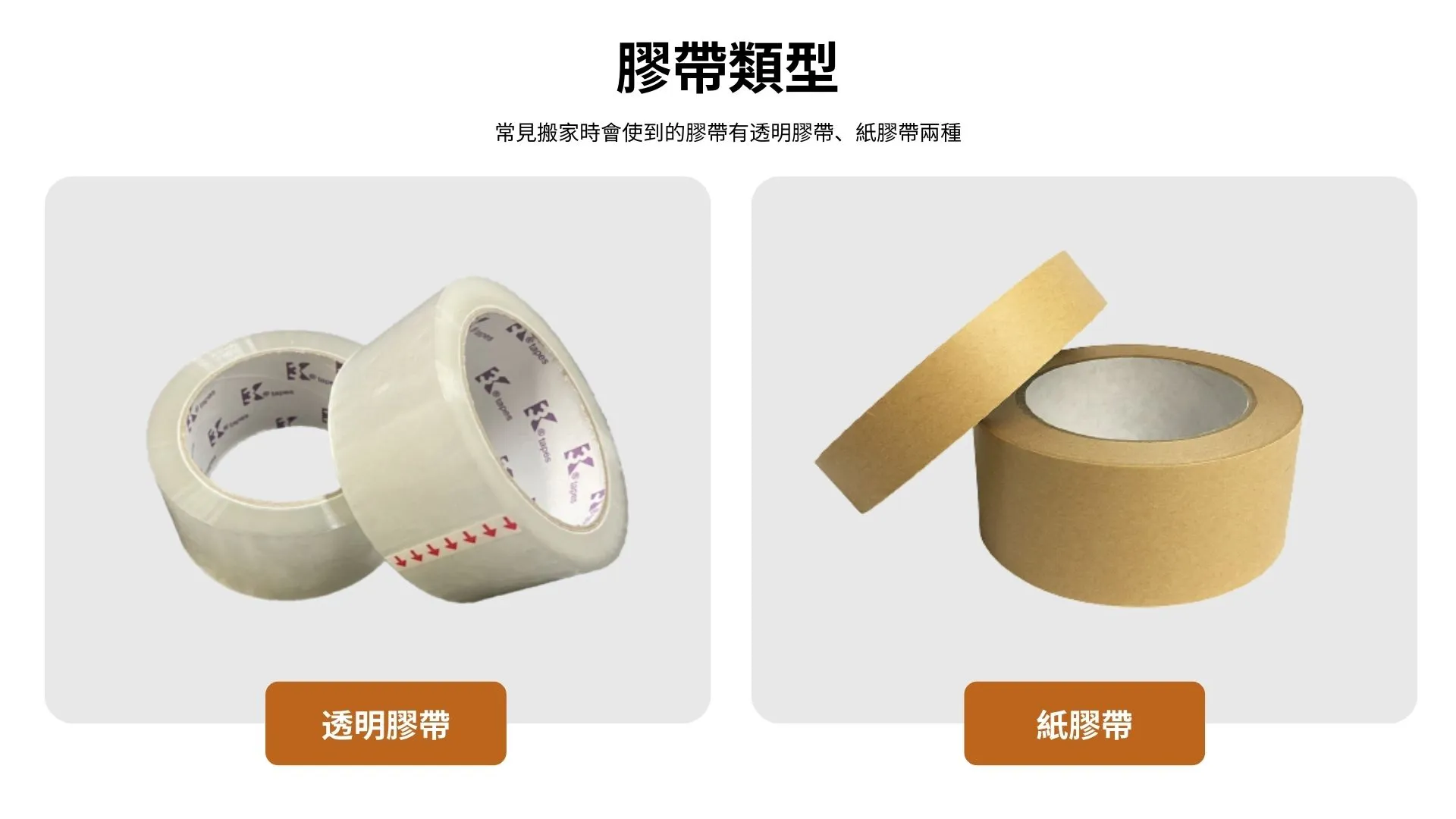 技巧一：搬家打包應該選擇哪種膠帶？